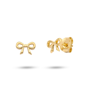 Brinco infantil em Ouro Amarelo 18K laço