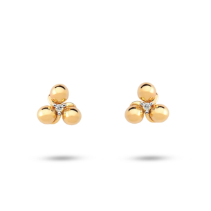 Brinco Infantil em Ouro Amarelo 18K com Diamantes  