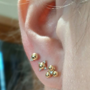 Brinco em Ouro Amarelo 18K com Diamantes 