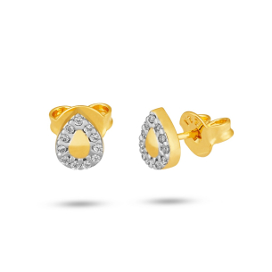 Brinco Infantil em Ouro Amarelo 18K com Diamantes  