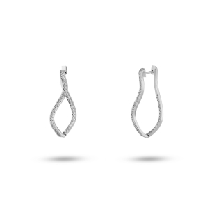 Brinco Argola com Diamantes em Ouro Branco 18K