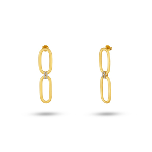 Brinco Argola em Ouro Amarelo 18K com Diamantes  