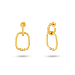 Brinco Argola em Ouro Amarelo 18K com Diamantes  