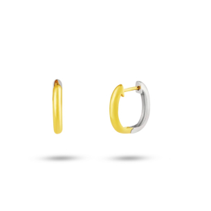 Brinco Argola em Ouro Amarelo 18K e Ouro Branco 18K  