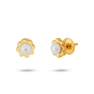 Brinco Infantil em Ouro Amarelo 18K com Pérola