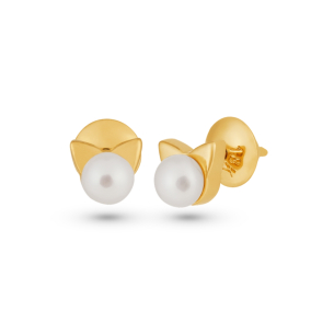 Brinco Infantil em Ouro Amarelo 18k com Pérola 