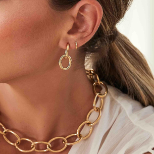 Brinco Argola em Ouro Amarelo 18K 