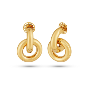 Brinco em Ouro Amarelo 18k Charm Argola Câlin 