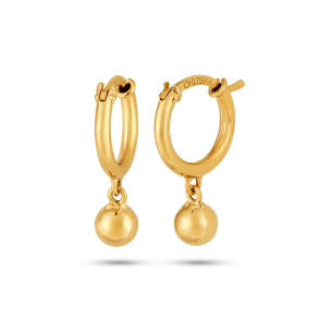 Argola Infantil em Ouro Amarelo 18k Bolinha Petit