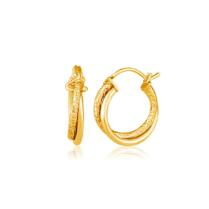 Brinco Argola Dupla em Ouro Amarelo 18K  