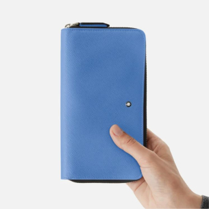 Carteira Montblanc Sartorial 12CC com Ziper - Azul
