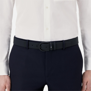 Cinto de cem Ouro com fivela em aço inoxidável revestido a borracha preta
