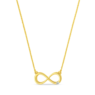 Colar Infinito com Diamante em Ouro Amarelo 18K