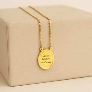 Escapulário Medalha em Ouro Amarelo 18K