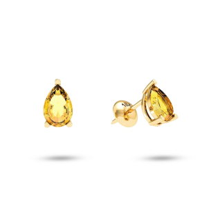 Brinco em Ouro Amarelo 18K com Citrino gota
