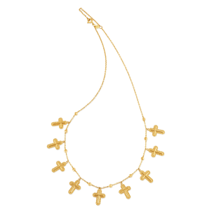 Gargantilha Cruz em Ouro Amarelo 18K