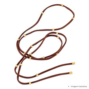 Gargantilha Courinho Shine em Ouro Amarelo 18K