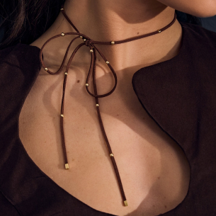 Gargantilha Courinho Shine em Ouro Amarelo 18K