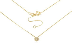 Gargantilha em Ouro Amarelo 18K gotinha com Diamantes