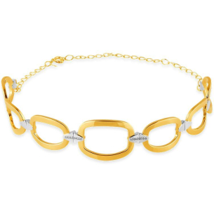 Gargantilha choker em Ouro Amarelo 18K com 0,06 ct de Diamantes