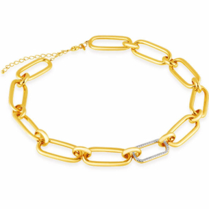 Gargantilha em Ouro Amarelo 18K com Diamantes  