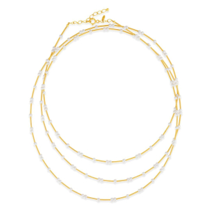 Gargantilha fios em Ouro Amarelo 18K com Pérolas  