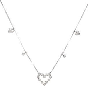 Gargantilha em Ouro Branco 18K com 0,08 ct de Diamantes 