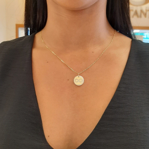 Pingente Simbolo Infinito com Madrepérola em Ouro Amarelo 18K 