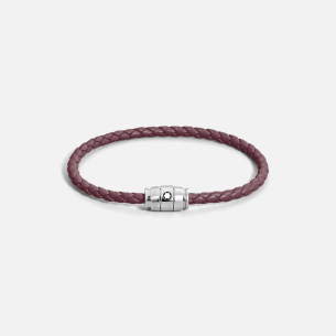 Pulseira Montblanc Meisterstück Collection Steel 3 Ring in Cassis Leather