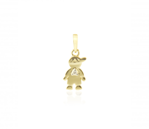 Pingente de menino em Ouro Amarelo 18K diamante