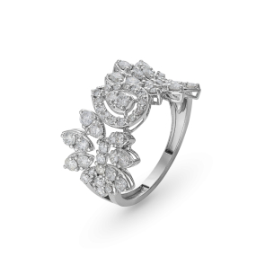 Anel com Diamante em Ouro Branco 18K