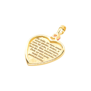 Pingente Cupído com Topázio Rosa em Ouro Amarelo 18K