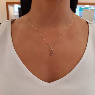 Pingente Ouro Amarelo 18K - Menina com Rubi 