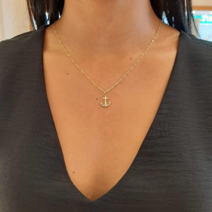 Pingente Ouro Amarelo 18K ancora