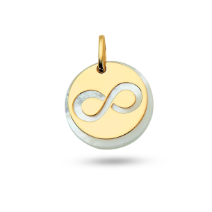Pingente Simbolo Infinito com Madrepérola em Ouro Amarelo 18K  