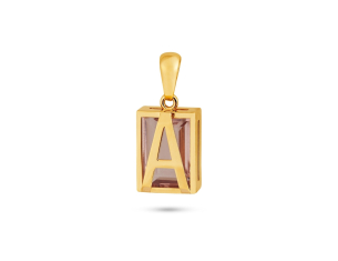 Pingente Ouro Amarelo 18K com Quartizo Rosa