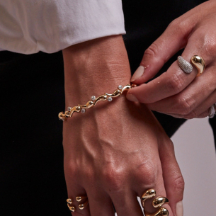 Bracelete Pancho em Ouro Amarelo 18K com Diamantes