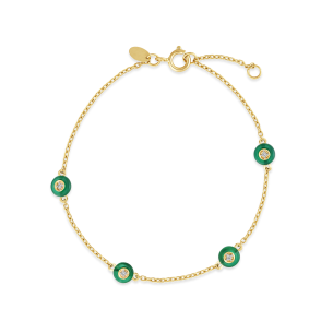 Pulseira Infantil com Brilhantes em Ouro Amarelo 18K