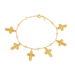 Pulseira Cruz em Ouro Amarelo 18K