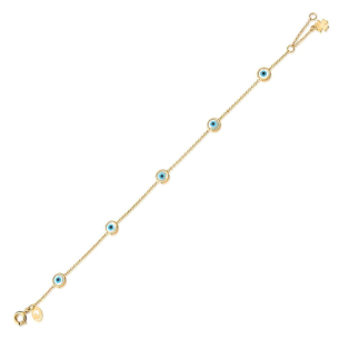 Pulseira Olho Grego em Ouro Amarelo 18K