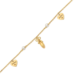 Pulseira Infantil com Pérolas em Ouro Amarelo 18K  