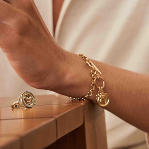 Pulseira Feminina Medalha São Bento em Ouro Amarelo 18K 