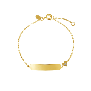 Pulseira Infantil com Diamante em Ouro Amarelo 18K 