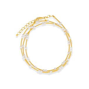 Pulseira em Ouro Amarelo 18K com Pérolas  