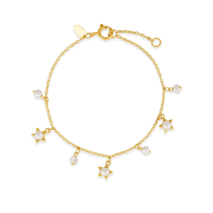 Pulseira Infantil com Pérolas em Ouro Amarelo 18K