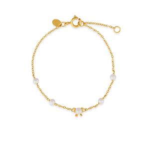 Pulseira Infantil com Pérolas em Ouro Amarelo 18K