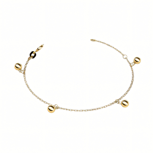 Pulseira Infantil com Bolinhas em Ouro Amarelo 18K