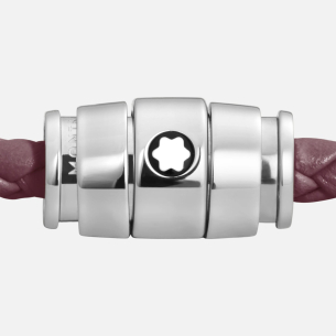 Pulseira Montblanc Meisterstück Collection Steel 3 Ring in Cassis Leather