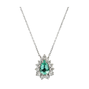 Gargantilha em Ouro 18k gota turmalina paraíba diamantes