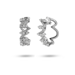 Brinco Argola com Diamantes em Ouro Branco 18K